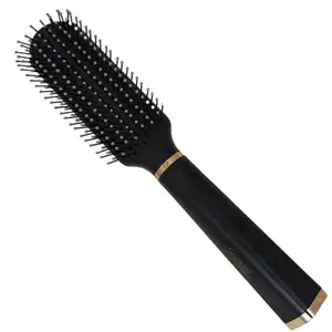 Scarlet Line Professional 9 Rows Plastic Anti Static Large Ball Tips Bristles Flat Hair Styling Brush with Handle for Men n Women_Black n Grey Color