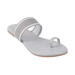 Walkway by Metro Brands Women's Grey Synthetic Sandals 3-UK (36 EU) (32-1535)