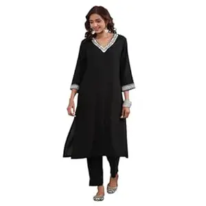 BIBA Women Solid Straight Kurta