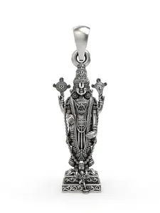 Exotic India 925 Sterling Silver Lord Venkateswara Pendant Balaji Hindu God Necklace for Men & Women