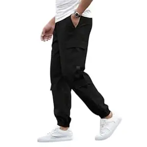 G device with GRIVA DESIGNER Men’s Lycra Blend Cargo Jogger Pants – Stretchable, Comfortable, Lightweight Activewear with Pockets, Elastic Waistband, Tapered Fit, Casual