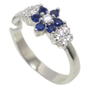 Rajasthan Gems Designer Ring 925 Sterling Silver Blue Cubic Zirconia CZ Zircon Stone Women Handmade Gift L386