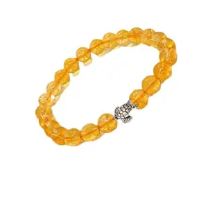 Shircreations Handmade Citrine Healing Crystal Bracelet With Tortoise Charm – Natural 8mm Yellow Gemstone Beads for Abundance & Positive Energy – Stretchable Bracelet for Men & Women