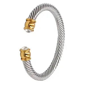 Peora Silver Gold Plated Stone Studded Adjustable Bracelet Kada Fancy Stylish Fashion Jewellery for Women