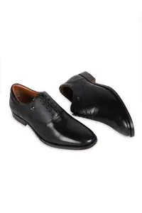 Louis Philippe Men Black Leather Lace Up Shoes