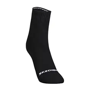 Skechers Cotton Men Short Socks Z20004Id-Blk L, Black (Pack of 2)