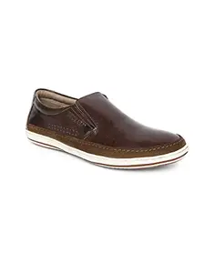 Buckaroo AMOS Genuine Crumbald Leather Brown Casual Slip-On Shoes for Mens: Size UK 9