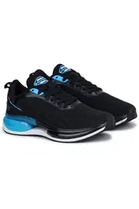 Columbus MAXX Sports Shoes - Running Shoes|Walking Shoes| Training & Gym Shoe | Outdoors Shoe for Men (Black & Sky Blue),UK-8