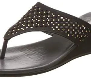 Bata womens FLEX WEDGE THONG Black Slipper - 4 UK (7716009)