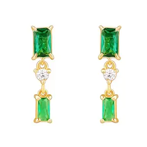 GIVA 925 Silver Glimmer Green Earrings| Studs to Gift Women & Girls | With Certificate of Authenticity and 925 Stamp | 6 Months Warranty