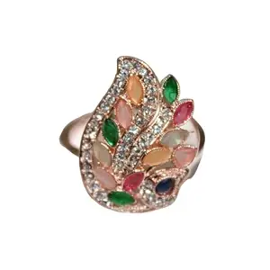 Stylish Fashionable Multi Colour Ring Stone Ring for Women & Girls