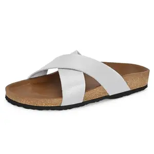 Centrino Women’s Berkin-Style Slip-On Sandals | Open Toe Design | Soft PU Footbed | Lightweight & Comfortable | Arch Support | On-Grip Sole | Casual Outdoor Wear (9225)