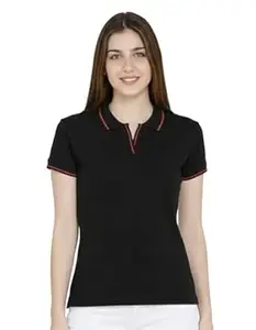 Scott International Women’s Cotton Polo T-Shirt | Half Sleeve Plain Collar Tee | Stylish Casual Top | Plain T-Shirt for Girls | Workwear for Office & Casual Wear