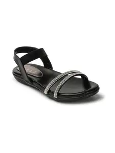 ELLE Slider Sandal, Colour-Black,Size-UK 5