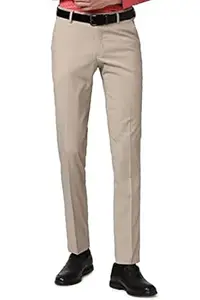 Peter England Men's Slim Fit Mid Rise Premium Formal Stretchable Knit Super Trouser | Comfort Lycra | 360-Degree Stretch