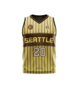 Sleeveless Print Basketball Jersey for Men/Women (38) Brown