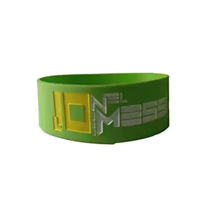 Lionel Messi Wristband 30 mm Silicone Rubber Loop Band (Green)