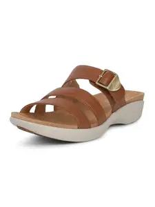 Hush Puppies Casual Mule Wedge Heel Sandals for Women TAN