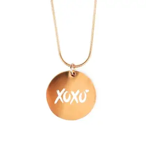 Mesmerize XOXO Circle Necklace | Elegant Oval Pendant | High-Quality Gold Plating | Fancy & Stylish Accessories | Aesthetic Jewellery | Necklace for Women, Girls | Locket With Chain | Locket | Modern Design | Available in Gold, Rose Gold, Silver | High-Quality Tarnish-Free Stainless Steel | Water-Resistant & Hypoallergenic | Stylish Accessory for Any Occasion | Adjustable Chain for a Custom Fit | Great Choice for Gifting. (Rose Gold)