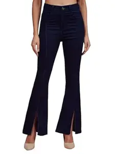 Miss Chase Women's Wide-Leg High-Rise Regular-Length Stretchable Shaping Denim Jeans