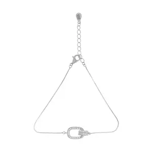 KUSHAL'S Fashion Jewellery White Rodium Polished 92.5 Sterling Silver Bracelet for Women, With Adjustable Chain, Best forOffice Wear - 436758