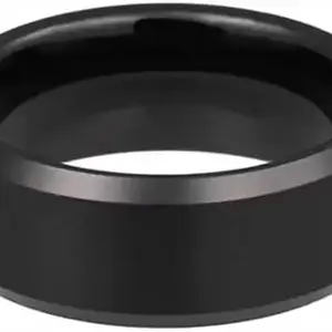 IC - Black Plain Thump Ring (Size-17) M1