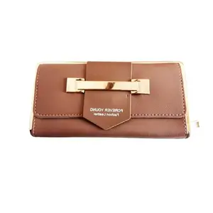 Akdigisoft Happy Handbag Wallet Women, Small Wallet Women's Card Holder Zipper Coin Purse Soft PU Leather Ladies Wallet Short (Color : Brown)