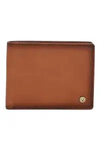 Allen Solly Men Brown Textured Genuine Leather Wallet