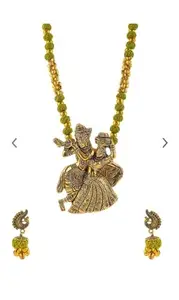 Tandra's Fashion Jewellery Tandra Fashion Krishna Designed Pendant in Gold Plated Necklace set