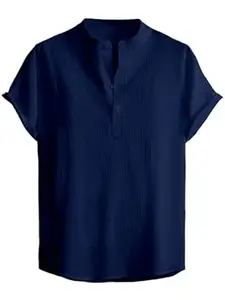 WIZOON Shirt for Man|Textured Cotton|Regular Fit|Half Sleeve| Comfortable Stylish|Men's Short Shirt