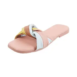 Metro Women Pink/Multi Synthetic Slip On Sandals,EU/41 UK/7 (41-4161)