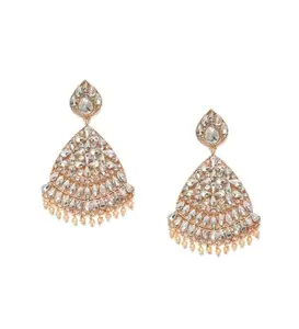 Shashwani Women's Rose Gold Plated Alloy Earrings-PID47314