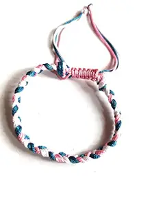 Jyokrish Handmade Adjustable Pink-Blue mix Thread Choti Anklet For Women | girls |Anklet |Payal | Multicolor |Free Size |Single Piece