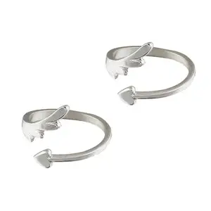 Unniyarcha 92.5 Wings Silver Toe Rings (Pair) For Women's Pure Silver 925, Sterling Silver Jewellery with Certificate of Authenticity & 925 Toe Rings for Women's Silver, God, Religion