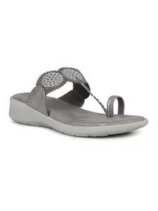 Inc.5 Women Pewter Daily Embellished Round Flat Slip-On Euro-38