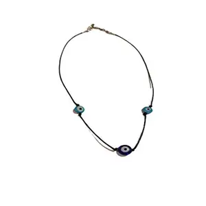The Bling Stores Men's and Women's Glass; Crystal Nazar Suraksha Evil Eye Thread Necklace for Protecting from Bad Vibes | Blue