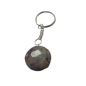 Amethyst Gemstone Round stone specialty Fengshui Keychain for men and women