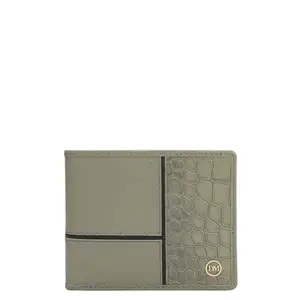 Da Milano RFID Protected Leather Wallet for Men with Card Slot - Stone Grey