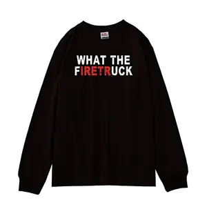 HAMERCOP What The Firetruck Funny Fireman Firefighter Dad Vintage Men's T-Shirt Black Tee Black472 M