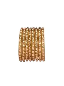 Somil Stylish Glass Bangle/Kada Set- Perfect For Party, Celebrations, Wedding And Functions, Pack Of 8, Gold