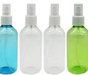 Harsh Pet Empty Refillable Reusable set of 6 Mist Spray Bottle (200ml Round, Blue+Transparent+Green)