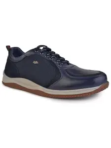 Buckaroo Kaz Crust + Suede + Mesh Blue Casual Shoes for Men: Size UK 11