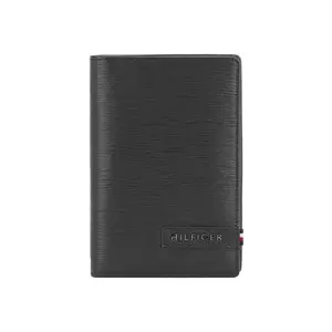 Tommy Hilfiger Kongsvinger Men Leather Passport Case Wallet for Men - Black