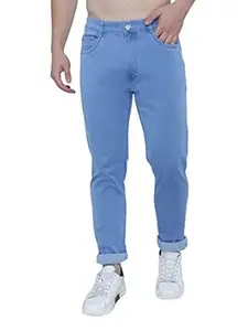 Awack Strechable Denim Regular Fit Mid Waist Light Weight Soft Feel Stretchable Denim Jeans Pant for Men