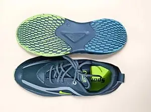 Athletic Running Shoes, Mesh Upper with Grey Accents, Neon Yellow Sole (Gray, UK Footwear Size System, Adult, Men, Numeric, Medium, 8)