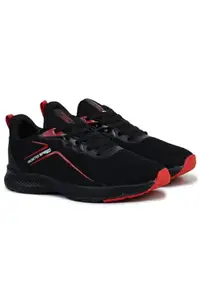 Columbus Thrust Sports Shoes - Running Shoes|Walking Shoes| Training & Gym Shoe | Outdoors Shoe for Men, (Black & Red), UK9