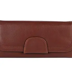 Bagsworks Harmonium Wallet | Long Ladies Wallet | Wallet with Flap Closure | Magnetic Closure (Coffee Brown)
