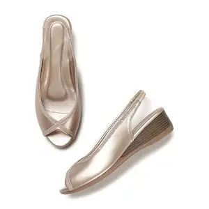 Marc Loire Women’s Open Toe Comfort Heel Fashion Sandals, Gold