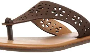 BATA womens ADITI TH Brown Flat Sandal - 7 UK (5714378)