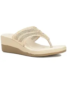 Bata Women YARA Wedge Thong Heels, Off White, UK 5, (6711739)